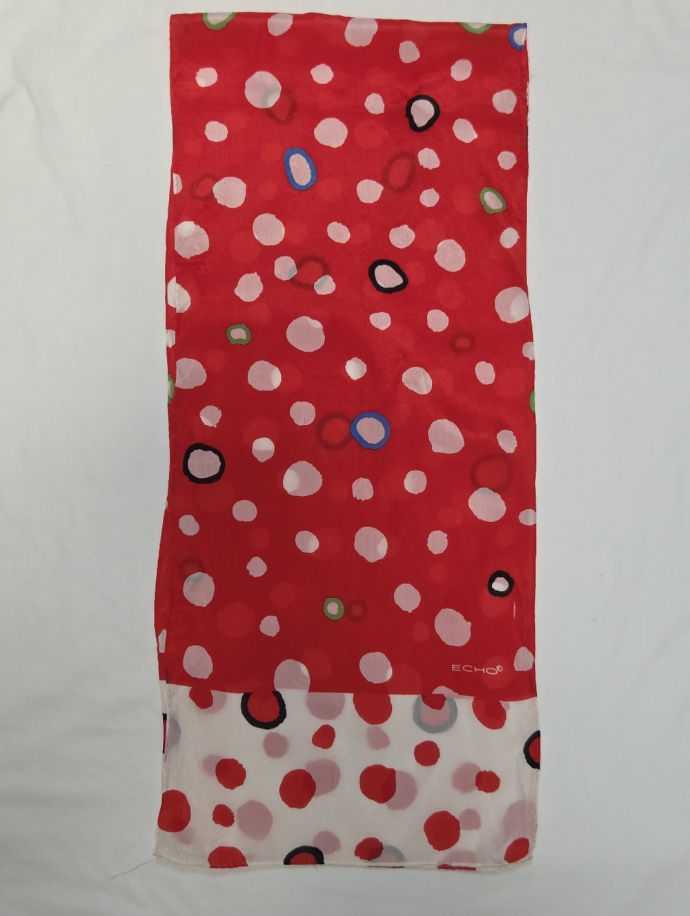 Echo Abstract Circle Print Silk Scarf